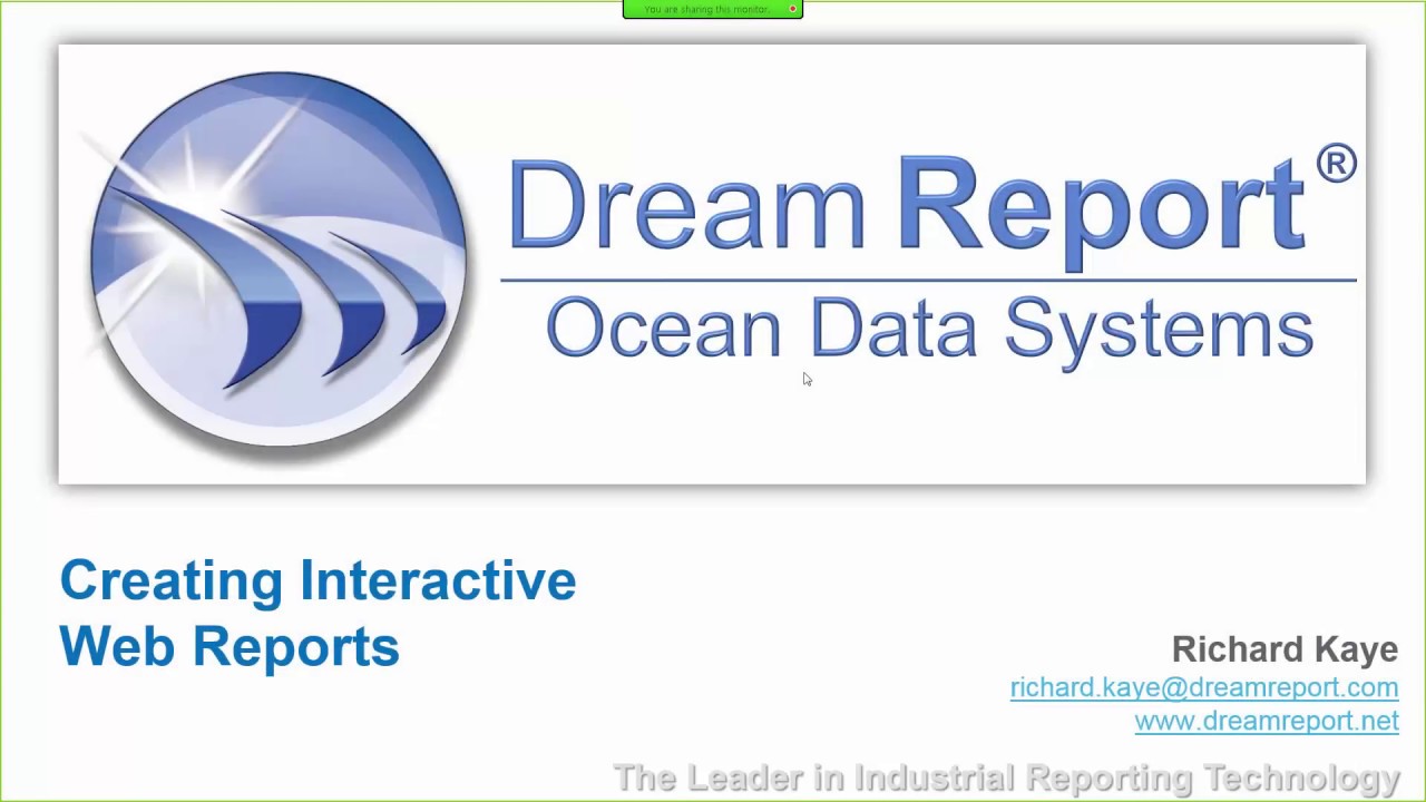Dream Report Interactive Web Portal