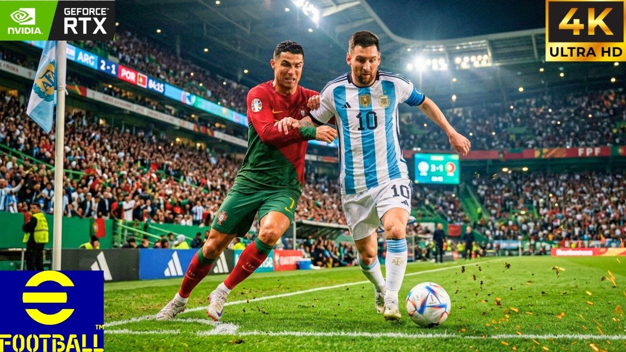 eFootball 2026 (PC) | Argentina vs Portugal | 4K 60FPS HDR Gameplay | ft. Messi & Ronaldo