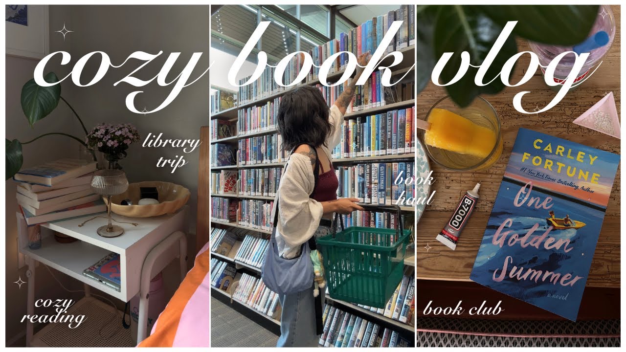 COZY BOOK VLOG ♡ library trip, book haul, book club, cozy reading and rainy days!