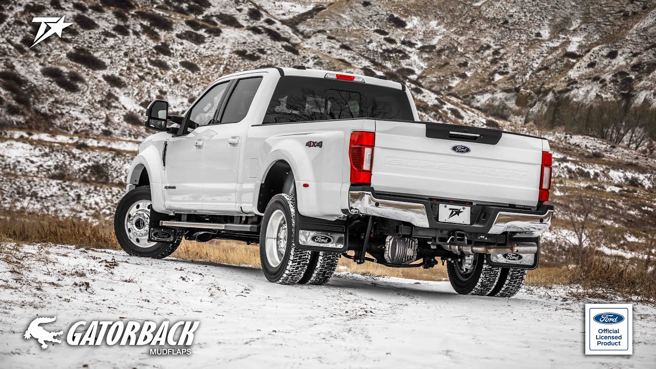 Задние брызговики Gatorback Dually для Ford Superduty Dually 2023 года &mdash; установка
