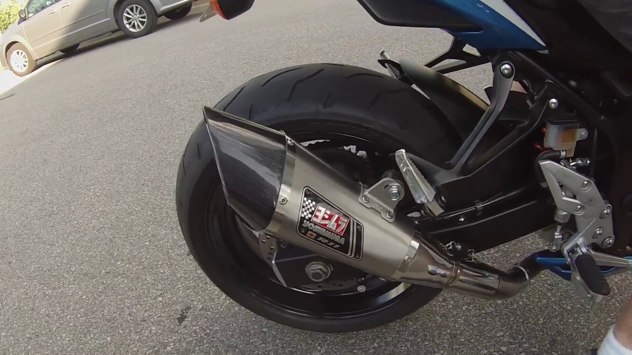 Yoshimura R-11 Slip on Install and Flyby... 2015 Suzuki GSX-S750