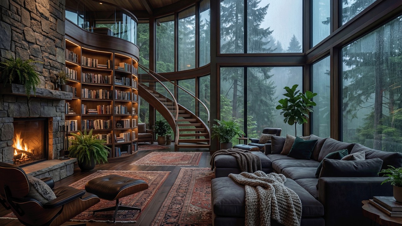 Rainy Afternoon at the Cullen House ☔ 2.5 Hours Cozy Fireplace & Forest Rain Ambience