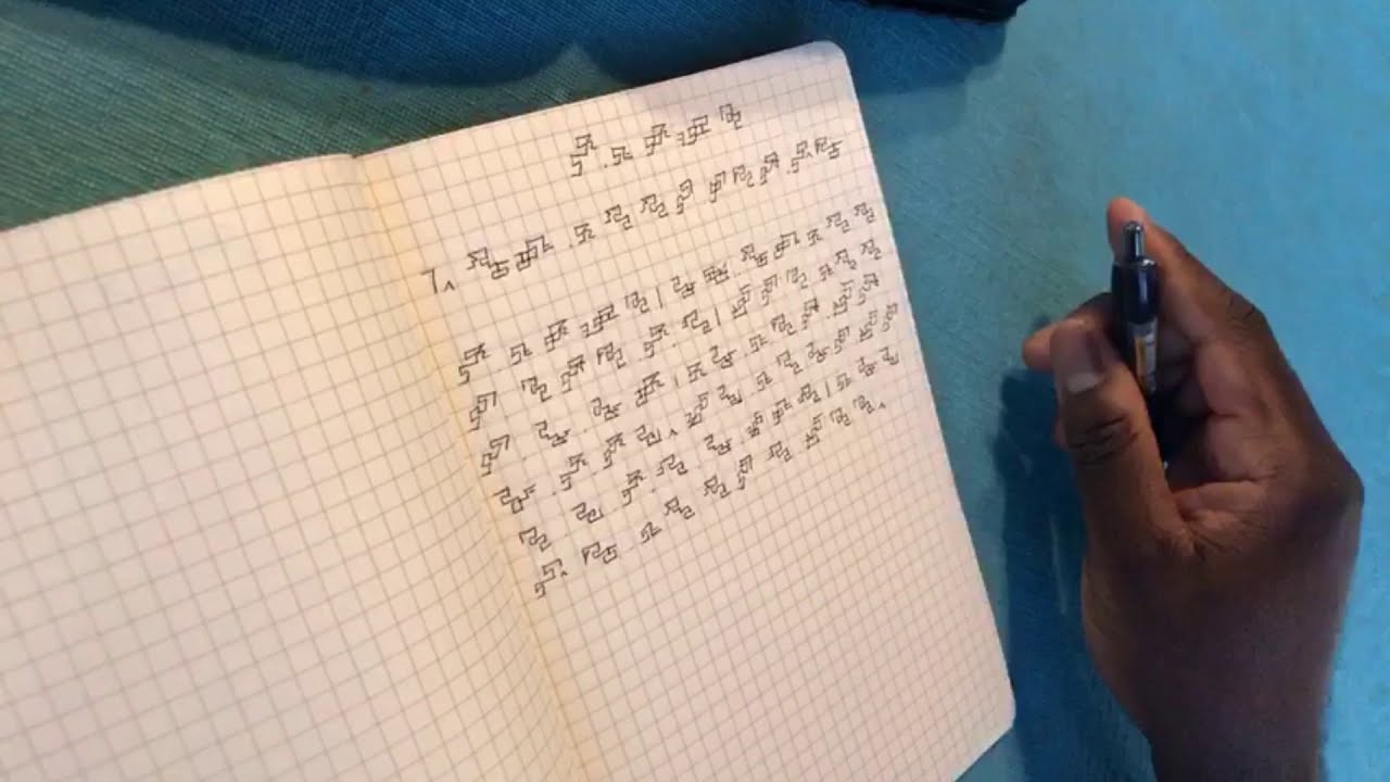 Writing in Mandombe (African language - LINGALA)