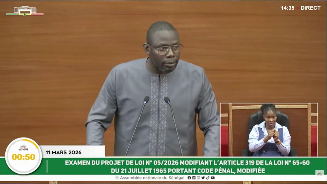 Examen du projet de loi N°05/2026 modifiant l'article 319 de la loi N° 65-60 du 21 Juillet 1965