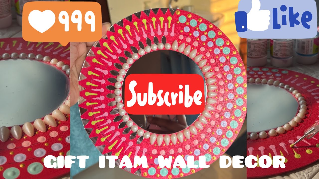 Mandala and mirror work gift items #trending #mandala #giftideas #mirror #shorts #viral #walldecor 