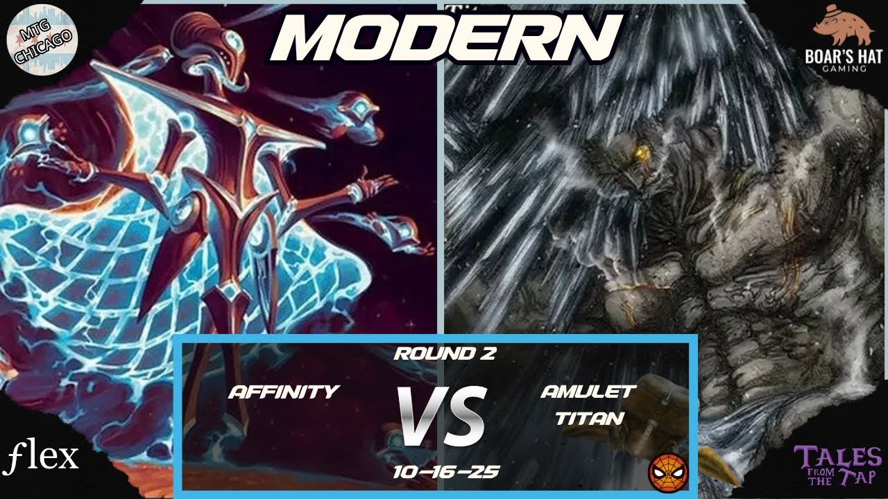 Affininty против Amulet Titan [MTG Modern, раунд 2]