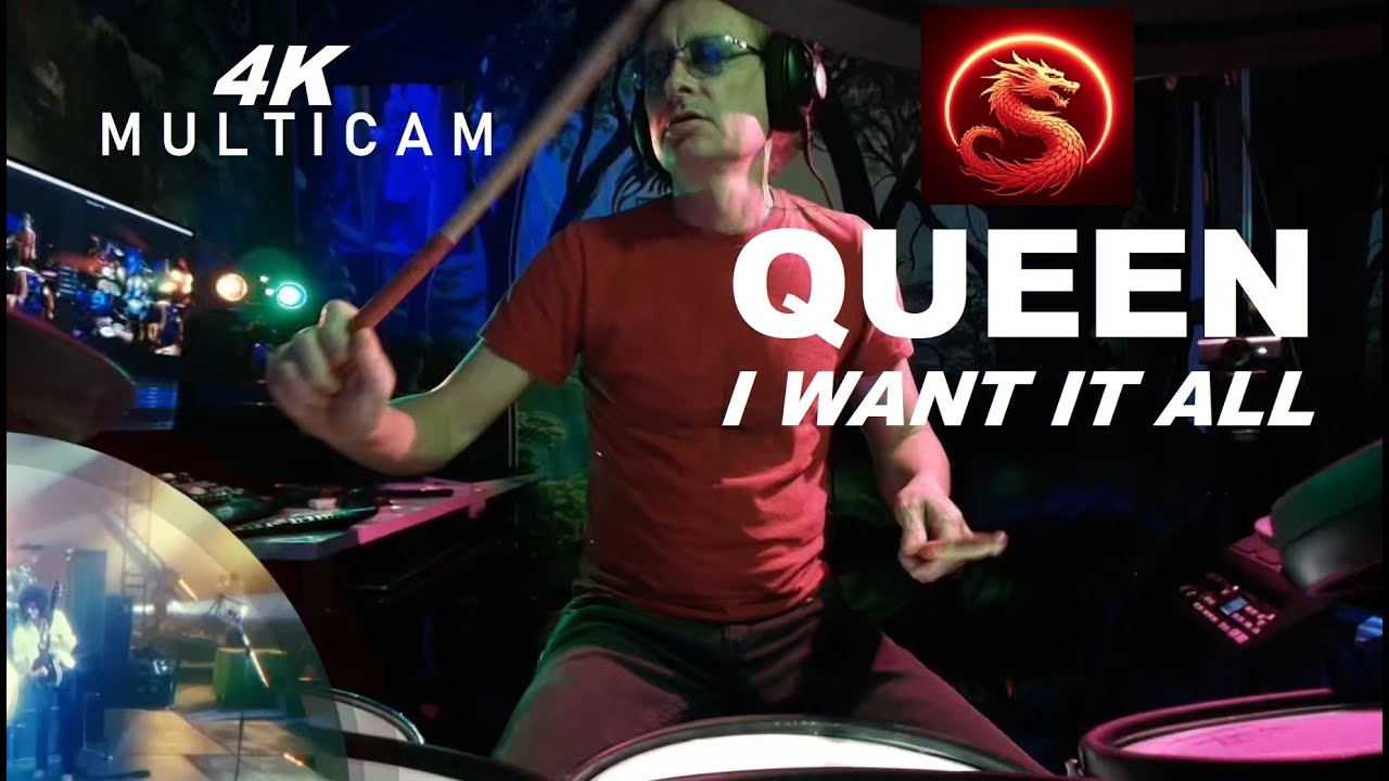 Lightforce Drums - QUEEN - I WANT IT ALL - a Classic Rock Drum Track Revival Remake Remix Cover 2025
