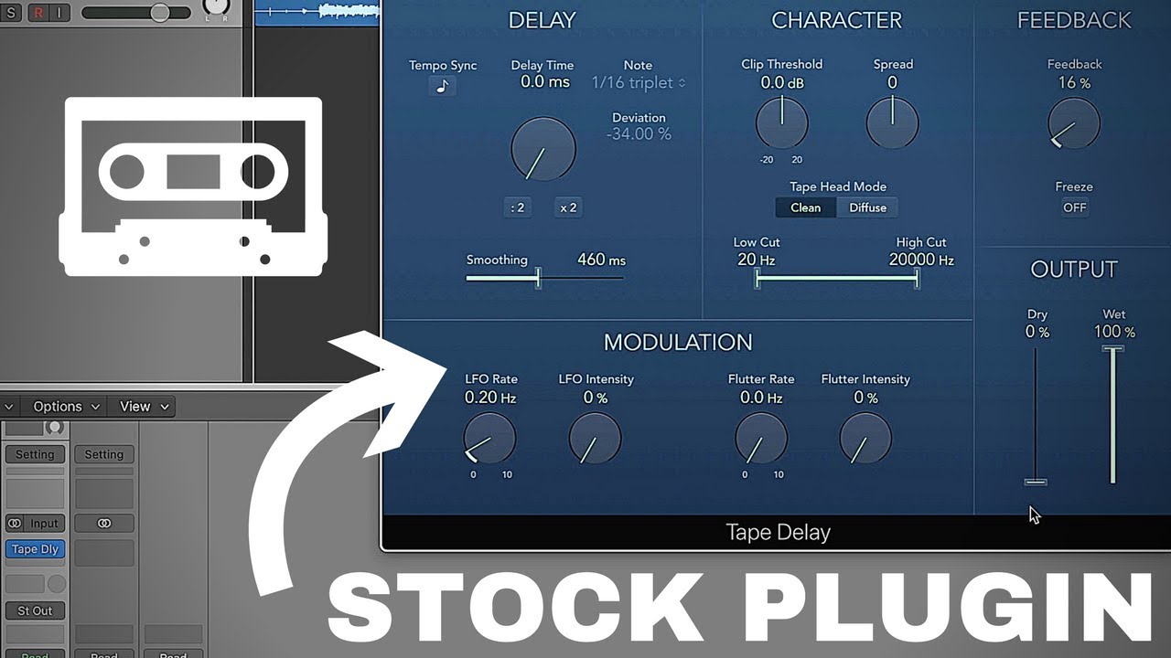 Tape Saturation in Logic Pro X - Stock Tape Delay Plug-In