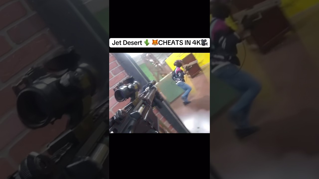 (Jet Desert Fox 🦊CHEATS IN 4K😭with Massive Gen 5 Glock)#airsoft #paintball #shorts #reels #milsim