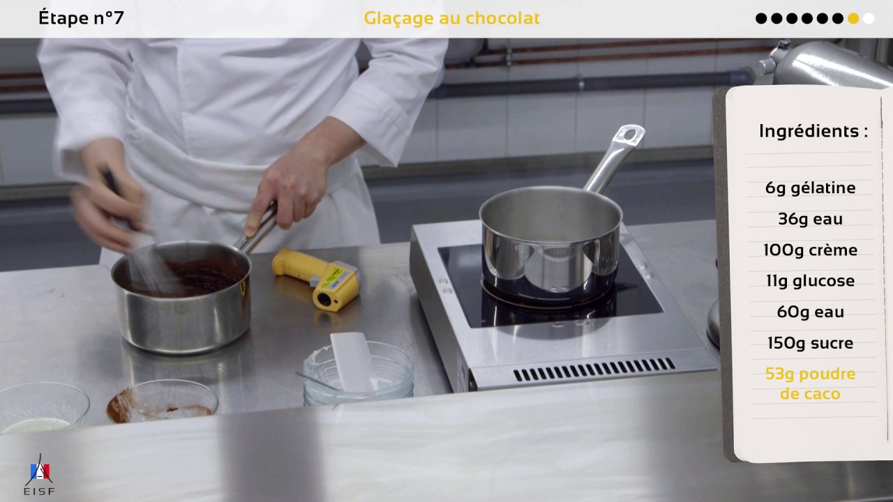 Extrait EISF | Glaçage chocolat : technique au cacao, glucose et gélatine