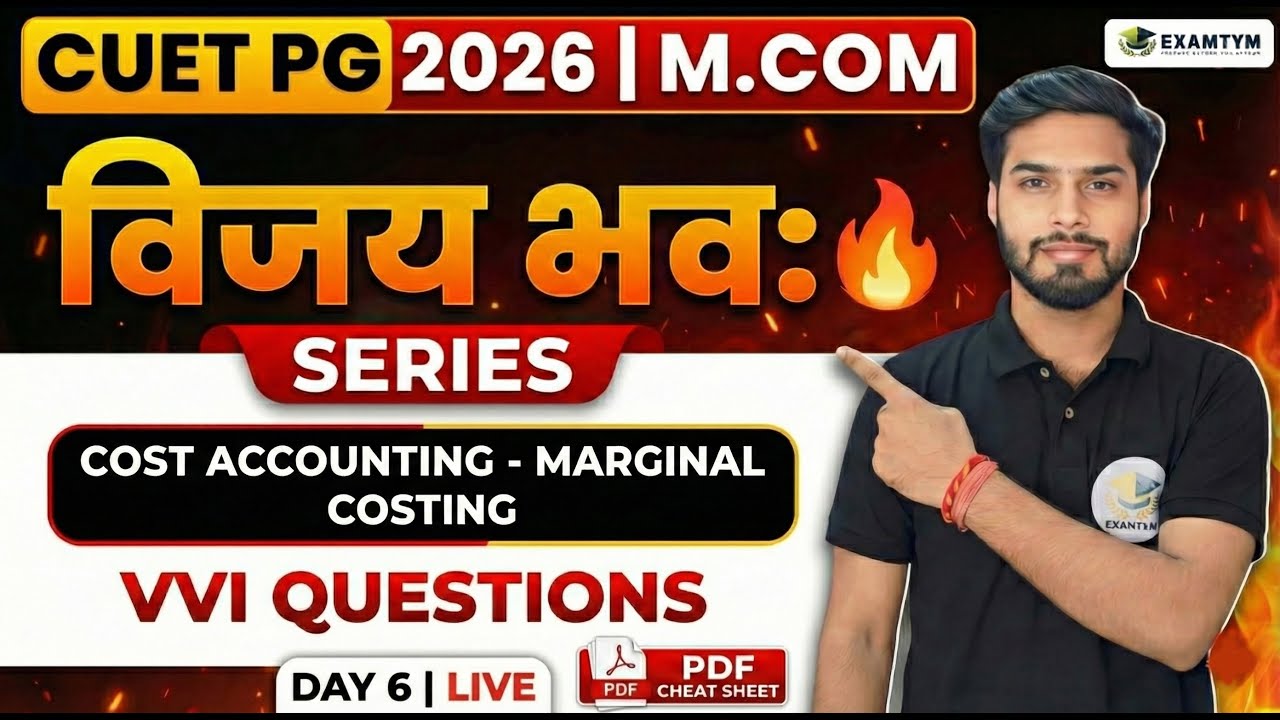Day 6: Marginal Costing & CVP Analysis (All Formulas) | CUET PG 2026 M.Com COQP08