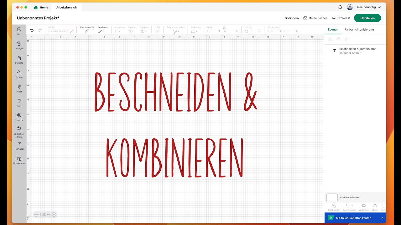 Cricut Design Space | Beschneiden und Kombinieren (für Anfänger)