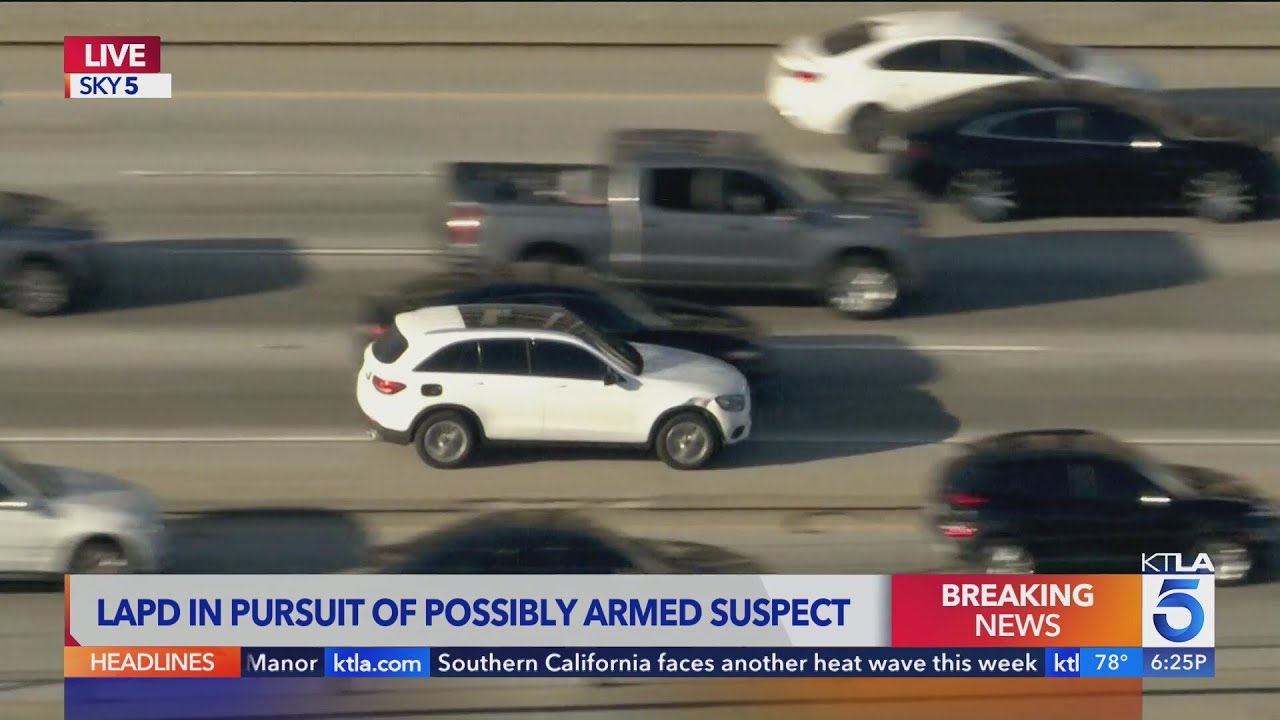 LAPD officers chase suspect in SUV