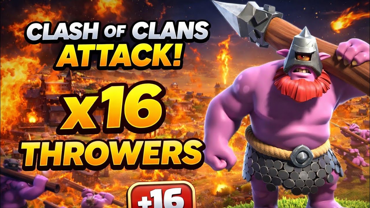 INSANE x16 THROWERS ATTACK! 🔥 3 STAR MAX TH BASE | Clash of Clans