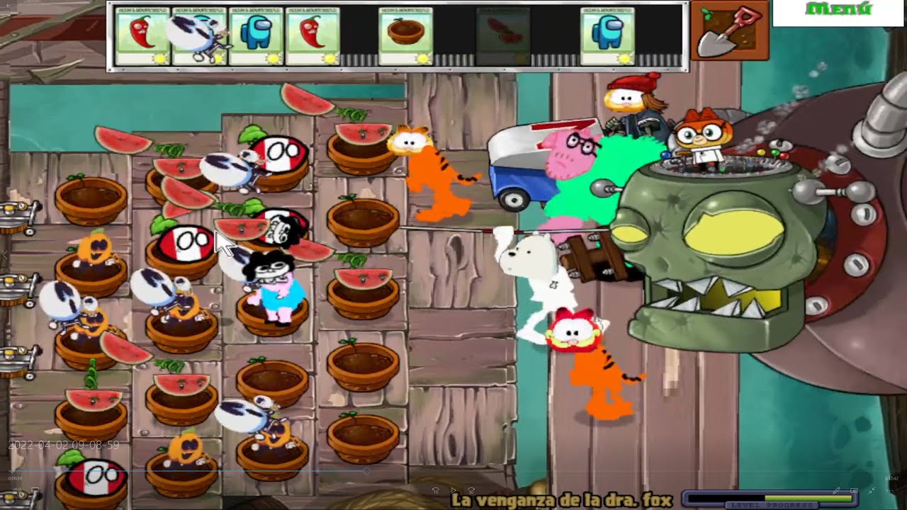 Plants vs Zombies Mod Plants vs. Garfield - Gameplay Walkthrough #1 - Dr.Zomboss's Revenger