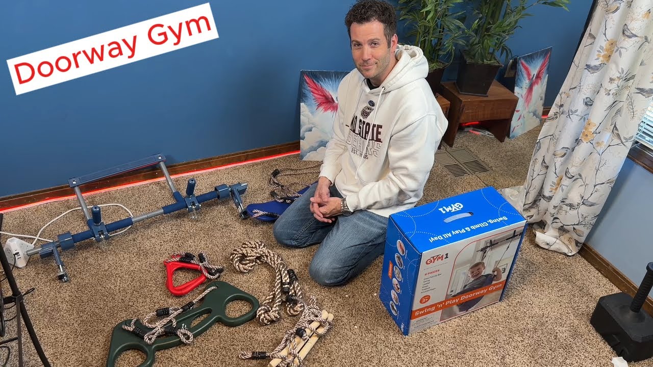 Gym1 6Pc Doorway Gym Indoor Playground Set Blue