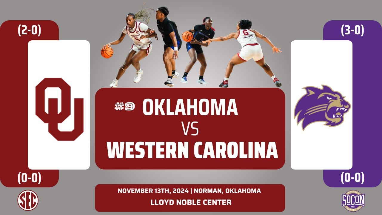 No. 9 Oklahoma vs Western Carolina | NCAA Women's Basketball | 11.13.24