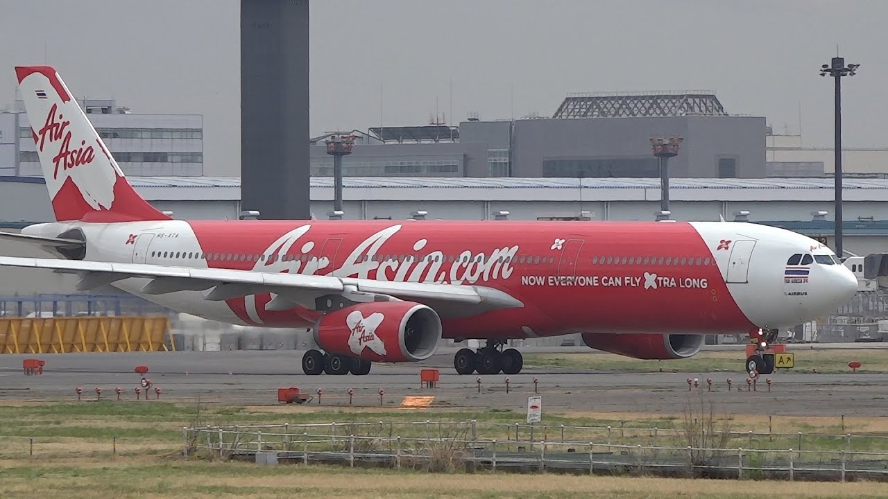 Thai AirAsia X Airbus A330-300 HS-XTA Takeoff from NRT 16R