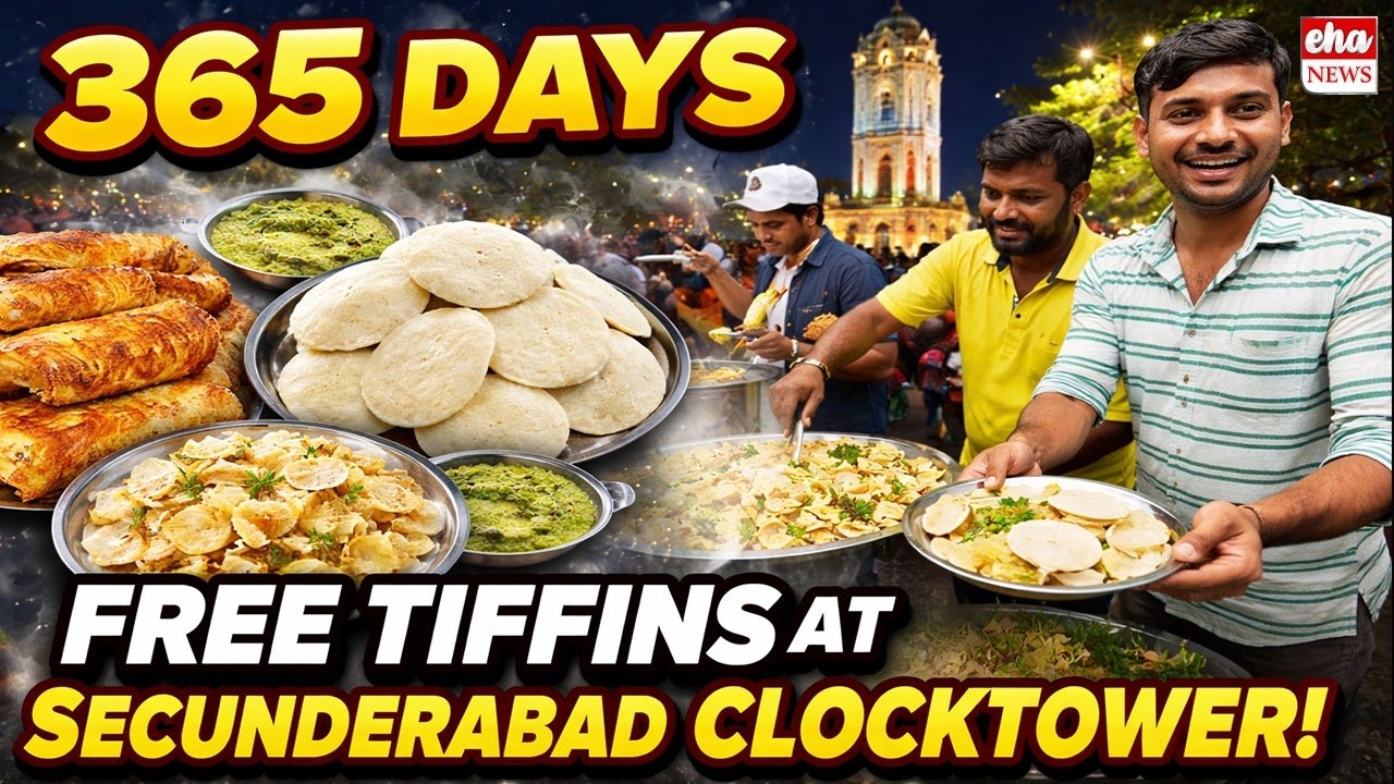 365 Days Free Tiffins At Secunderabad's ClockTower | Hyderabad Street Food | Anchor Shanvitha | EHA