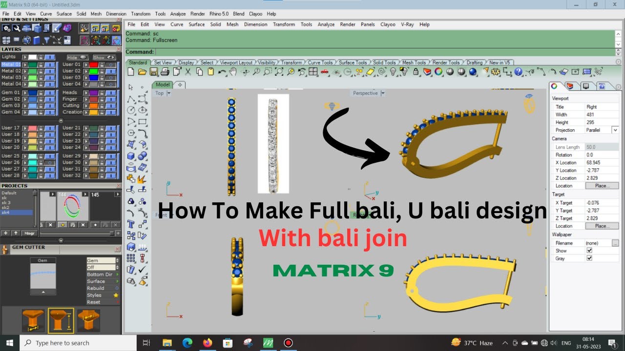 How To Make Full Bali // U Bali Design in (MATRIX 9)  // With Bali Join @skjewellerycaddesign