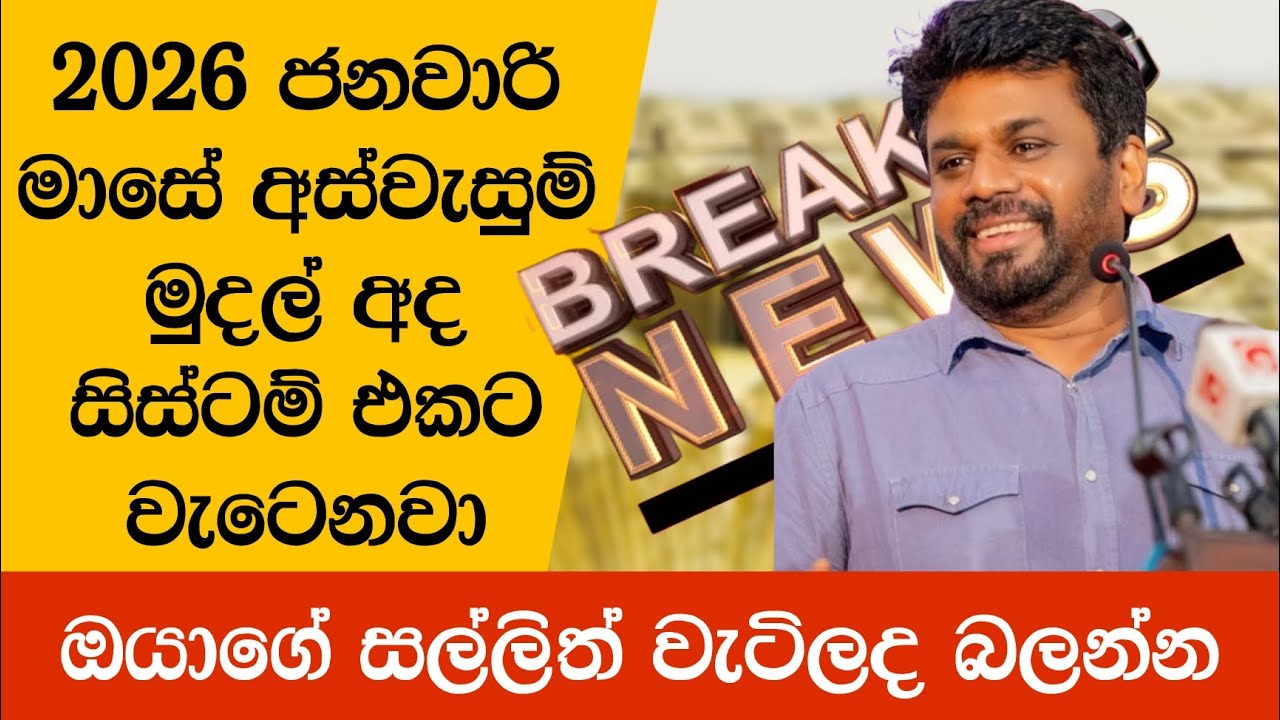 2026 ජනවාරි මාසයේ අස්වැසුම් මුදල් අද සිස්ටම් එකට වැටෙනවා 😍👇 | Aswesuma news today 