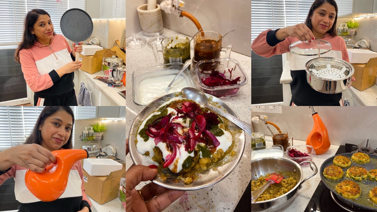 NEW Stainless Steel & Granite Utensils🍳 for my Kitchen | Street Style Ragda Patties/Aloo Tikki | IMS