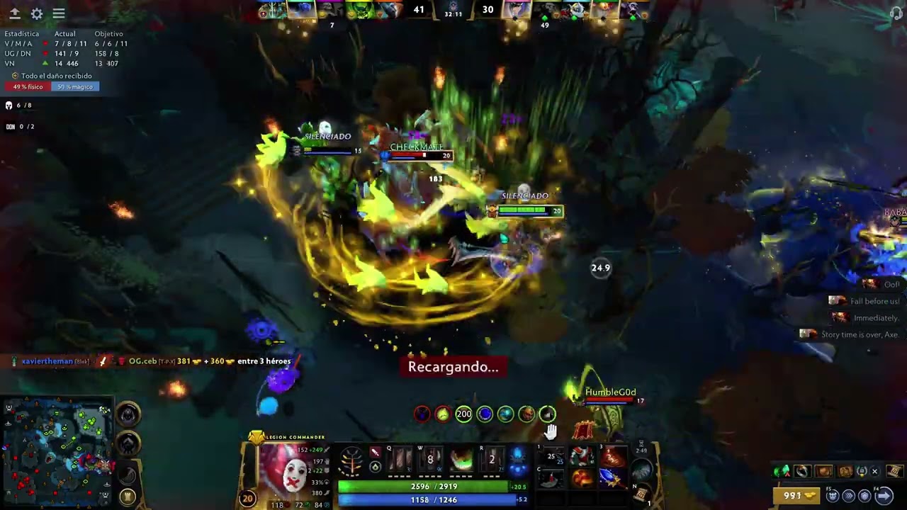 Media partida con Legion