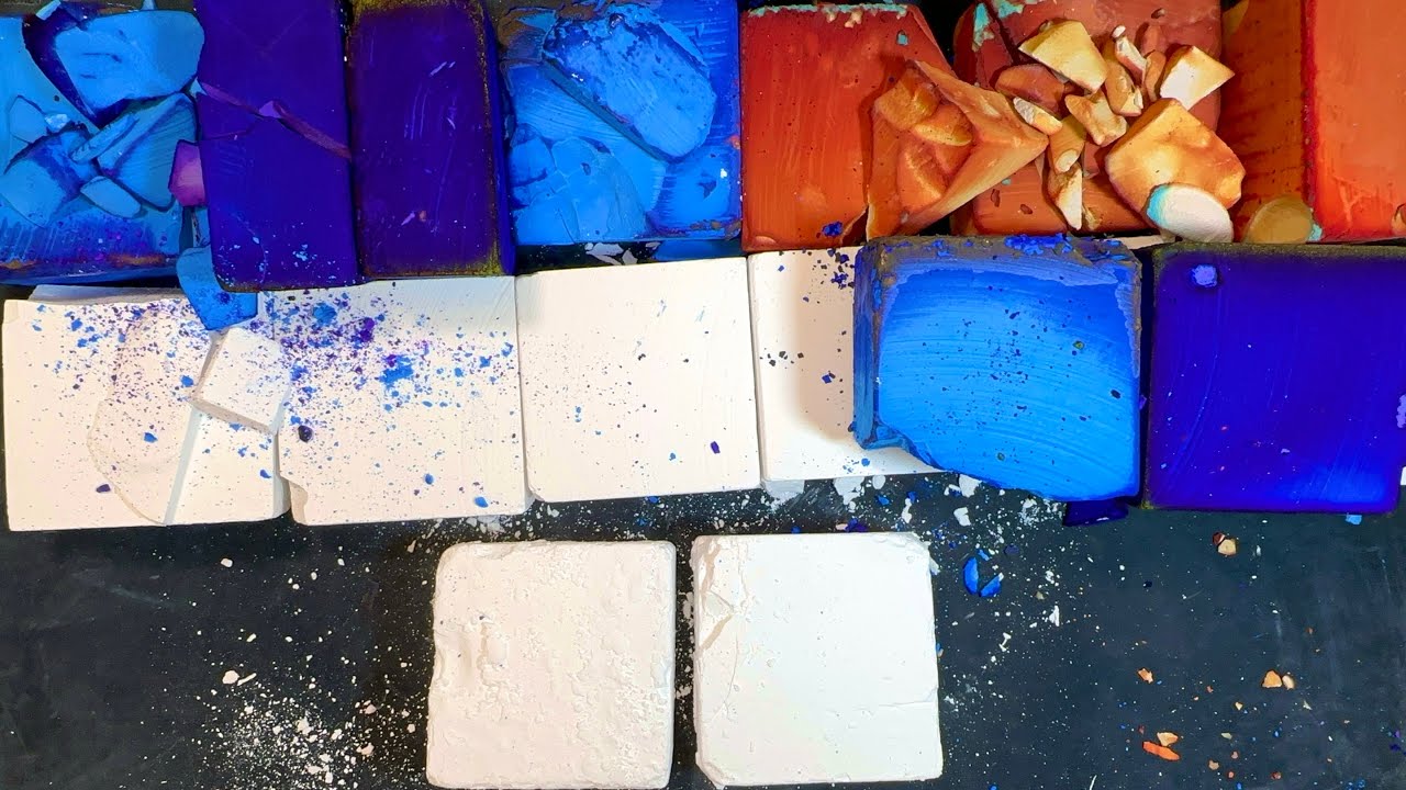 ASMR /  Dyed & Fresh Samples Testing Crush