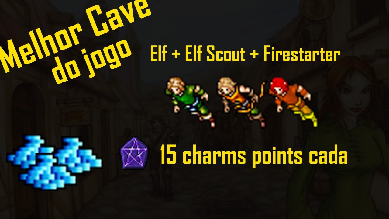 [BESTIARY] Elf, Elf Scout e Firestarter - A melhor cave do tibia - 15 Charms points cada