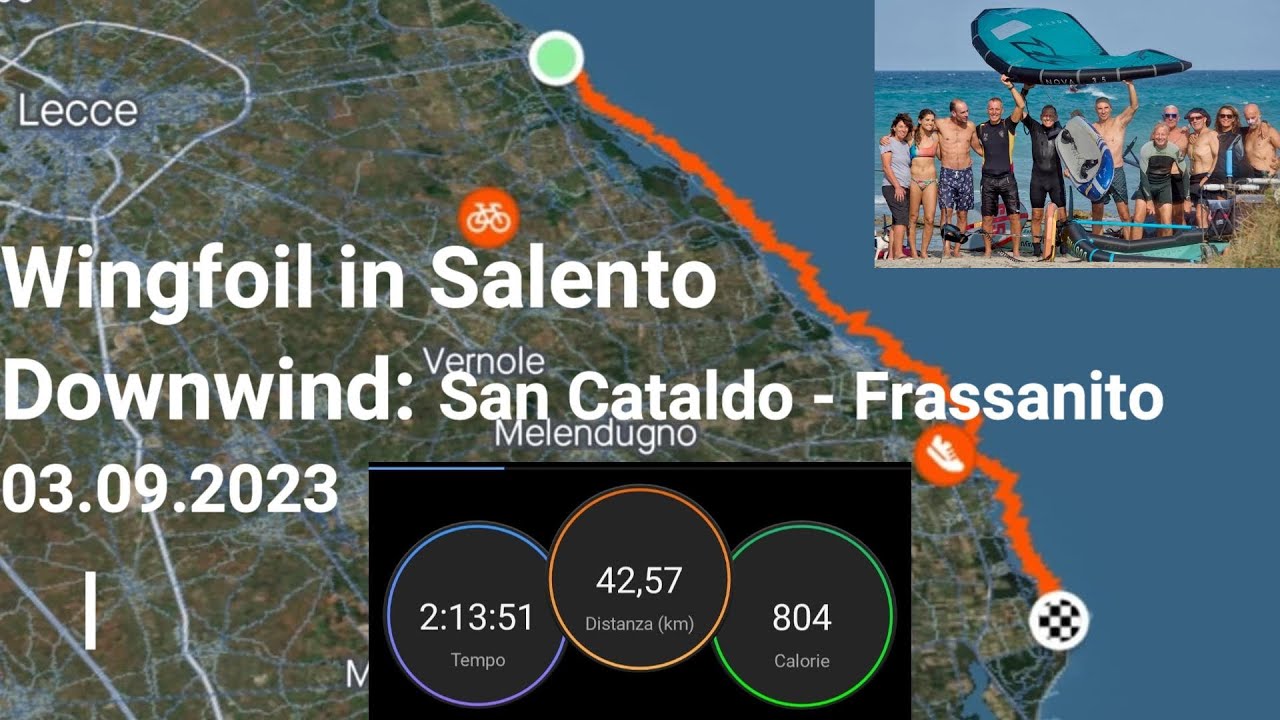 Wingfoil in Salento - Downwind: San Cataldo - Frassanito 03.09.2023