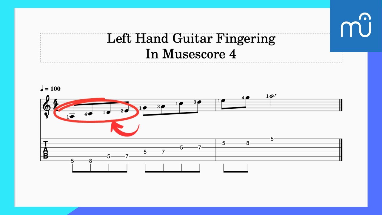 How To Add Left Hand Guitar Fingering In Musescore 4