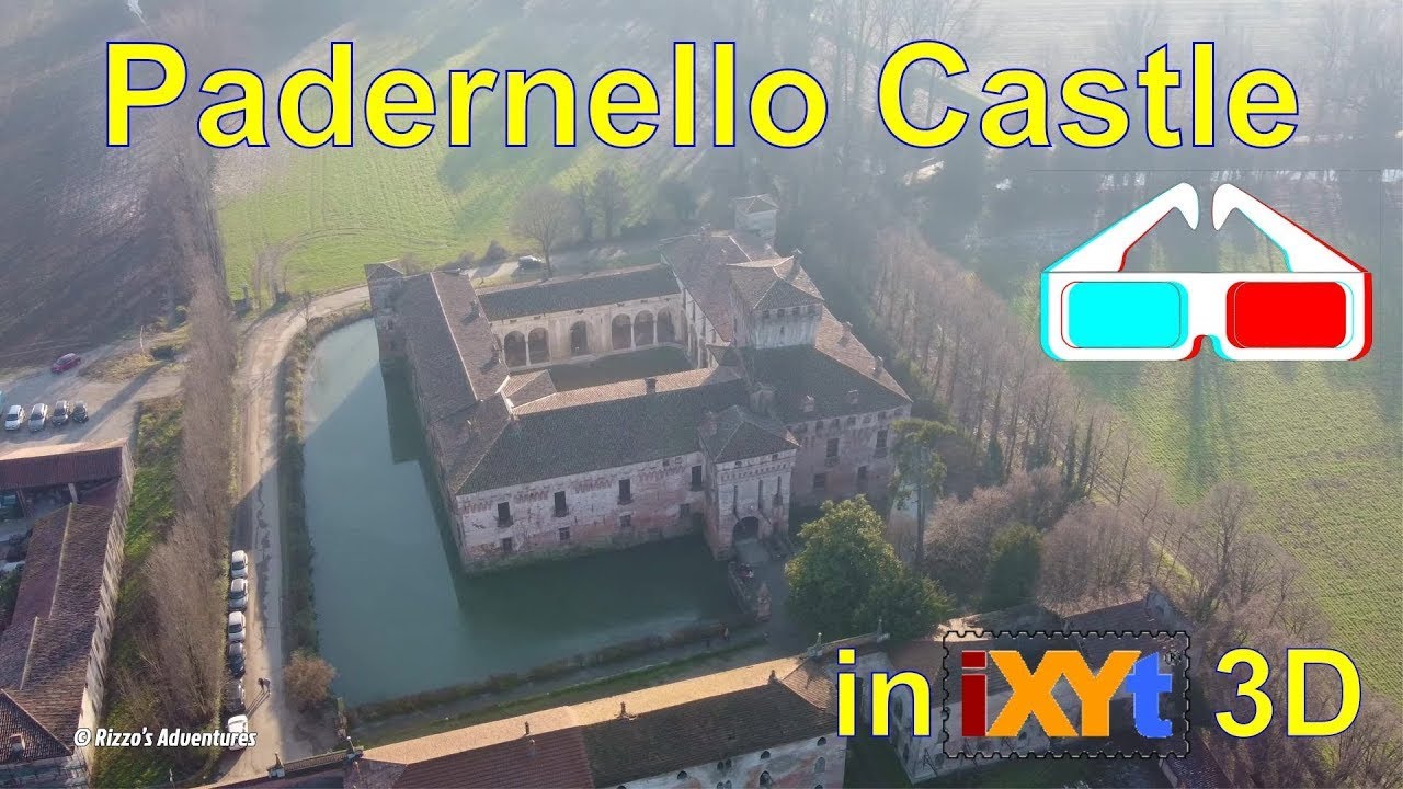 Padernello Castle, Brescia, Lombardia, Italy in iXYt 3D red-blue anaglyph relax video