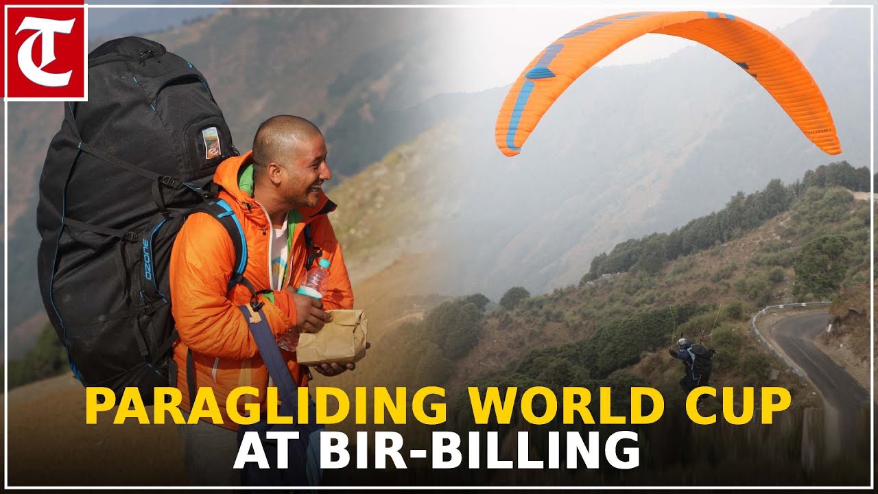A pilot in action during the Paragliding World Cup at Bir-Billing