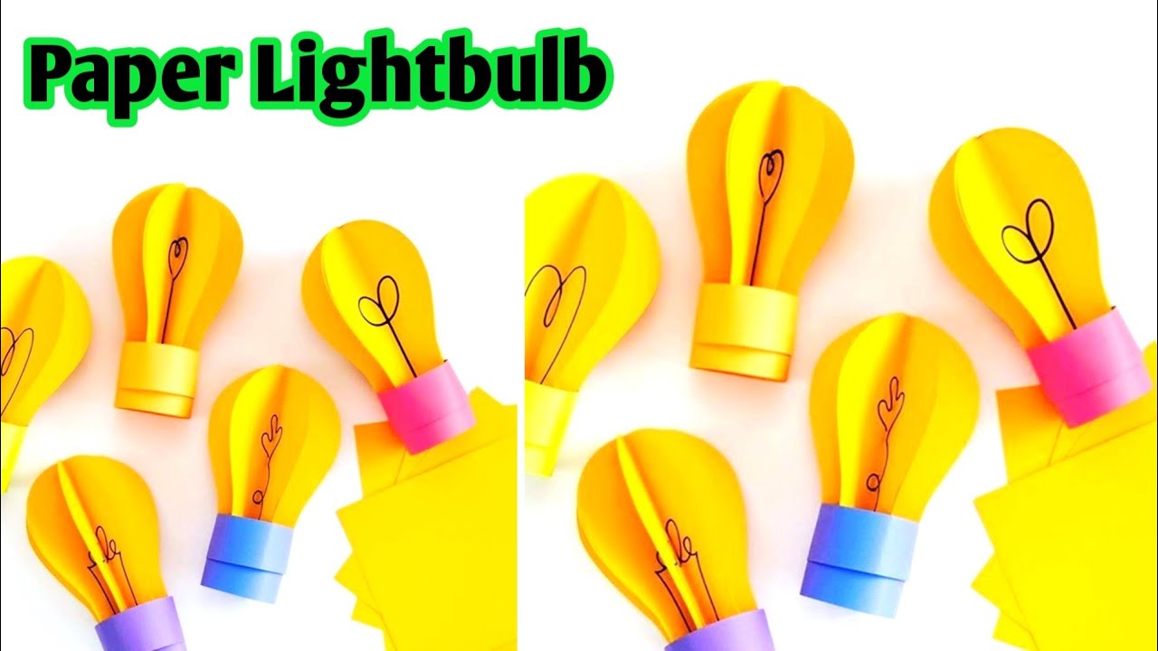 Paper Lightbulb💡🤓/ How to make Paper light / Paper Craft / Wall Hanging Paper light 💡
