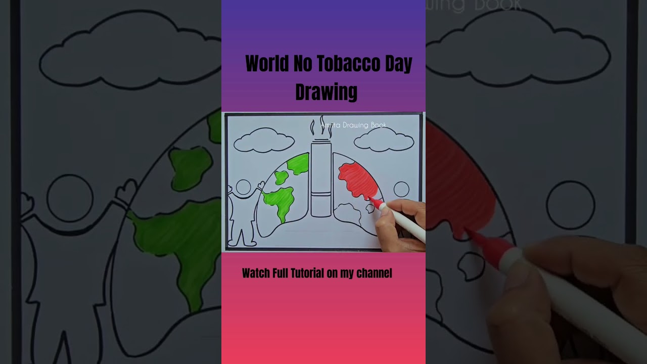 World No Tobacco Day Poster Drawing easy | No Smoking Drawing | Anti Tobacco Drawing | Stop Smoking