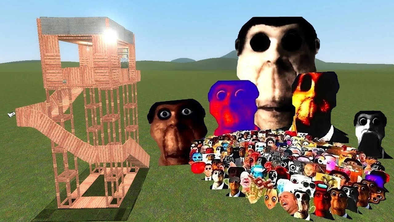 Obunga Family Nextbot Vs Houses In Garry's Mod!
