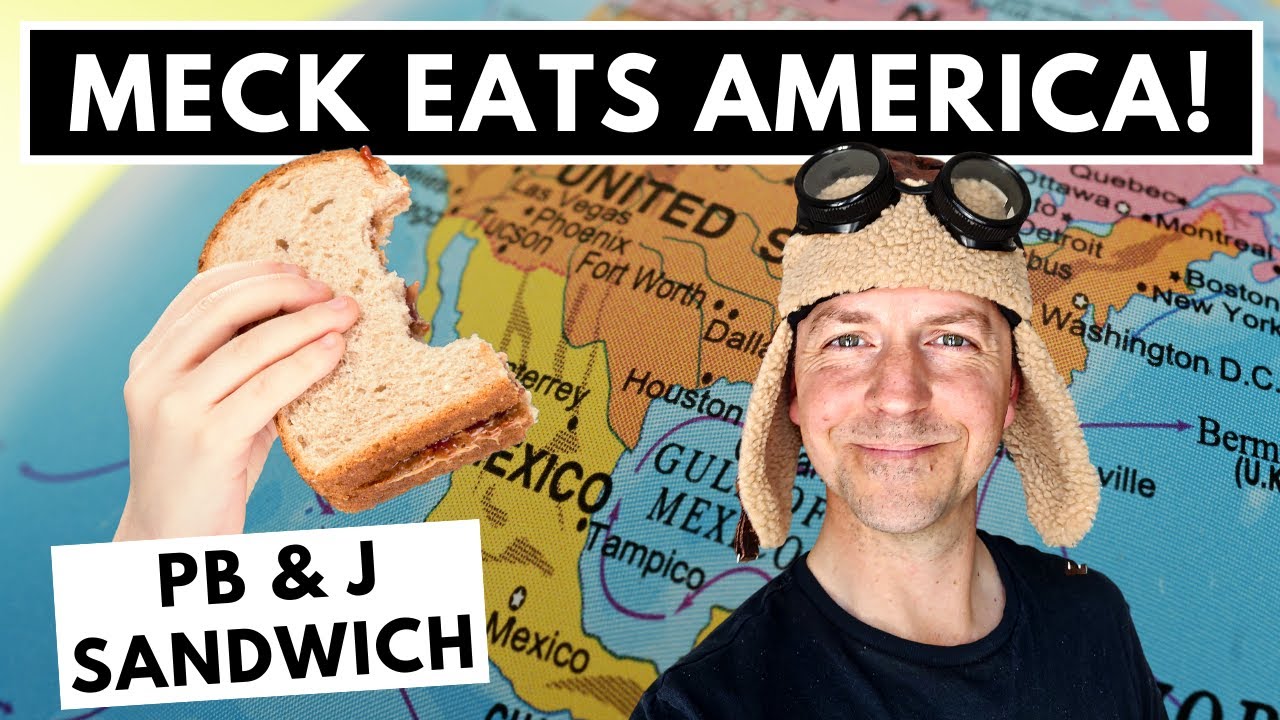 A Brit Tries a Peanut Butter & Jelly Sandwich: Meck Eats America! #peanutbutter #jelly #meckeats
