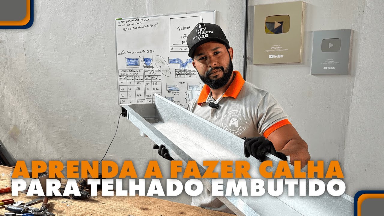 Como preparar uma calha cocho pra telhado embutido