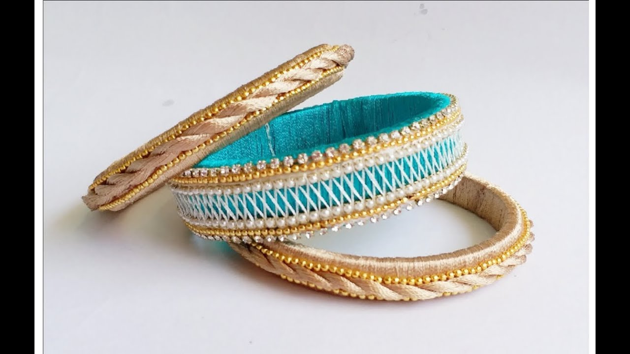How to make silk thread bangles at home//diy silk thread bangles new model