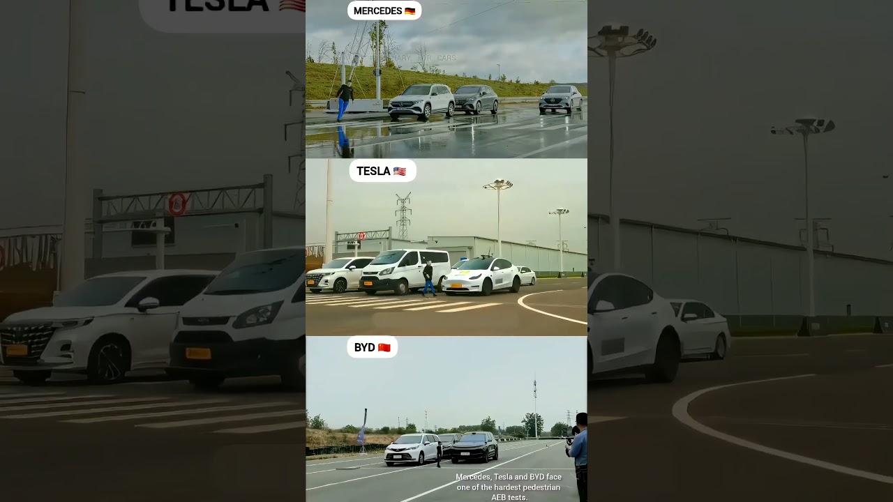 Mercedes, Tesla And BYD &ndash; Can AEB Stop for a Hidden Pedestrian?