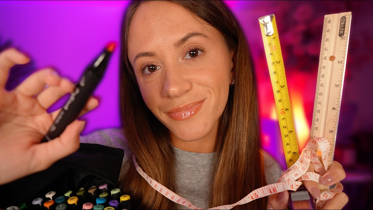 ASMR Measuring & Drawing On Your Face 😴 (personal attention for sleep)