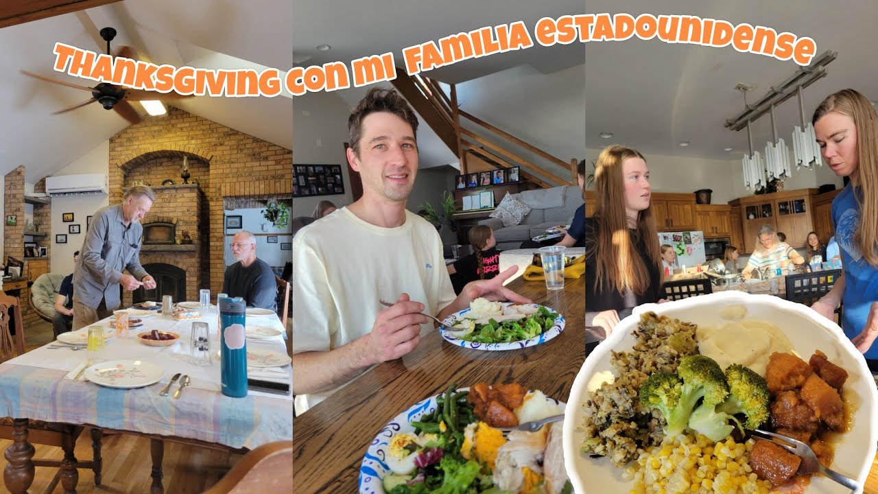 THANKSGIVING CON LAS DOS FAMILIAS DE MI ESPOSO ESTADOUNIDENSE 👱‍♂️👱‍♀️| Les hice tortillas  🦃🙏