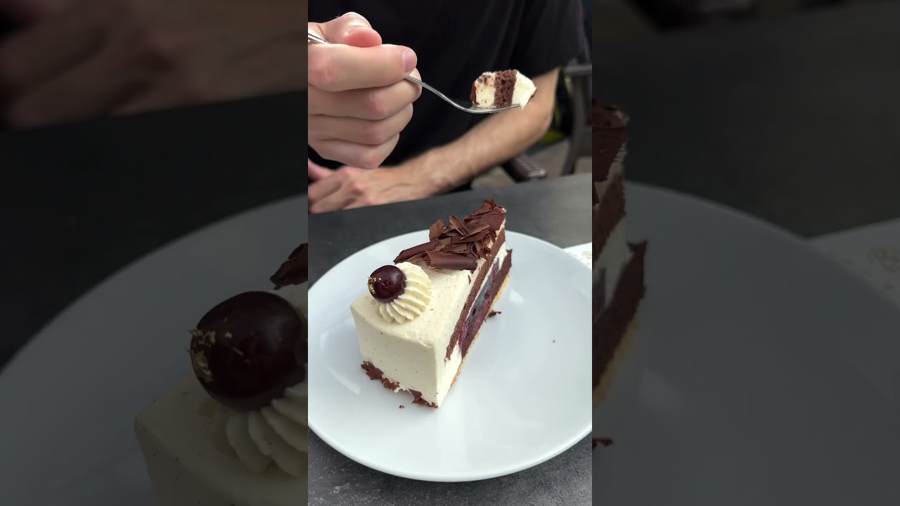 Trying authentic Black Forest cake in Black Forest, Germany 🇩🇪 #blackforest #germany #foodietravel