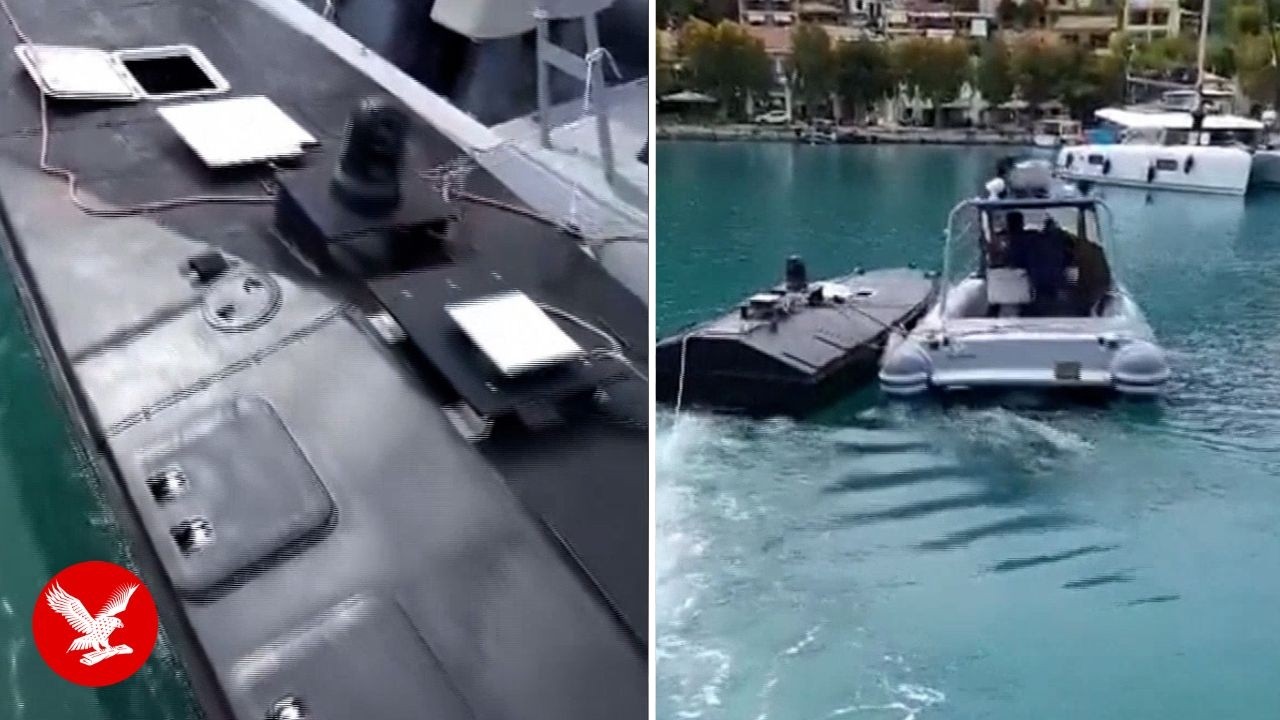Mystery military sea drone washes ashore on Greek island