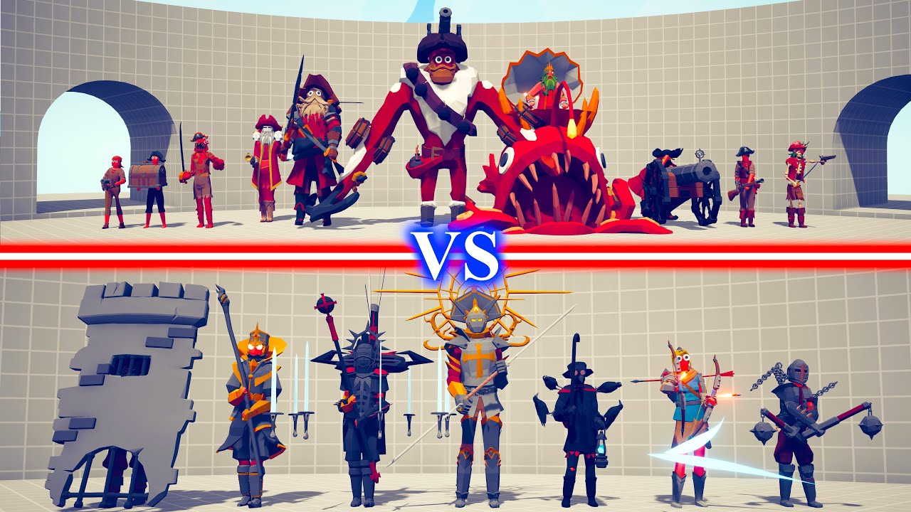 PIRATE DLC TEAM vs MEDIEVAL ADDON TEAM - Totally Accurate Battle Simulator TABS