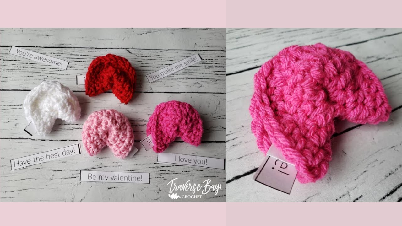 DIY Crochet Valentine Fortune Cookies | Cute & Easy Valentine's Day Gift Idea