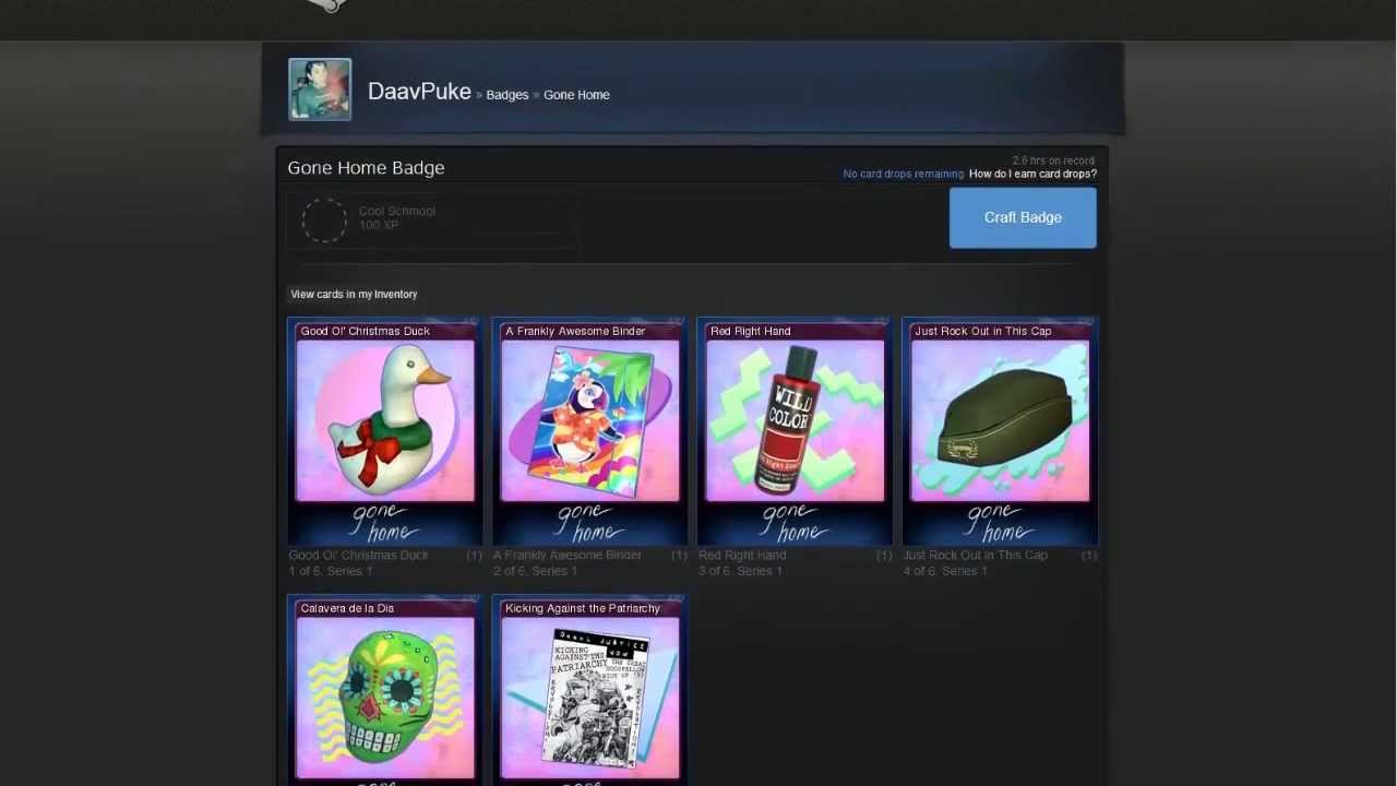 STEAM TRADING CARDS - Gone Home Badge Crafting (+Rare Drop) [HD]