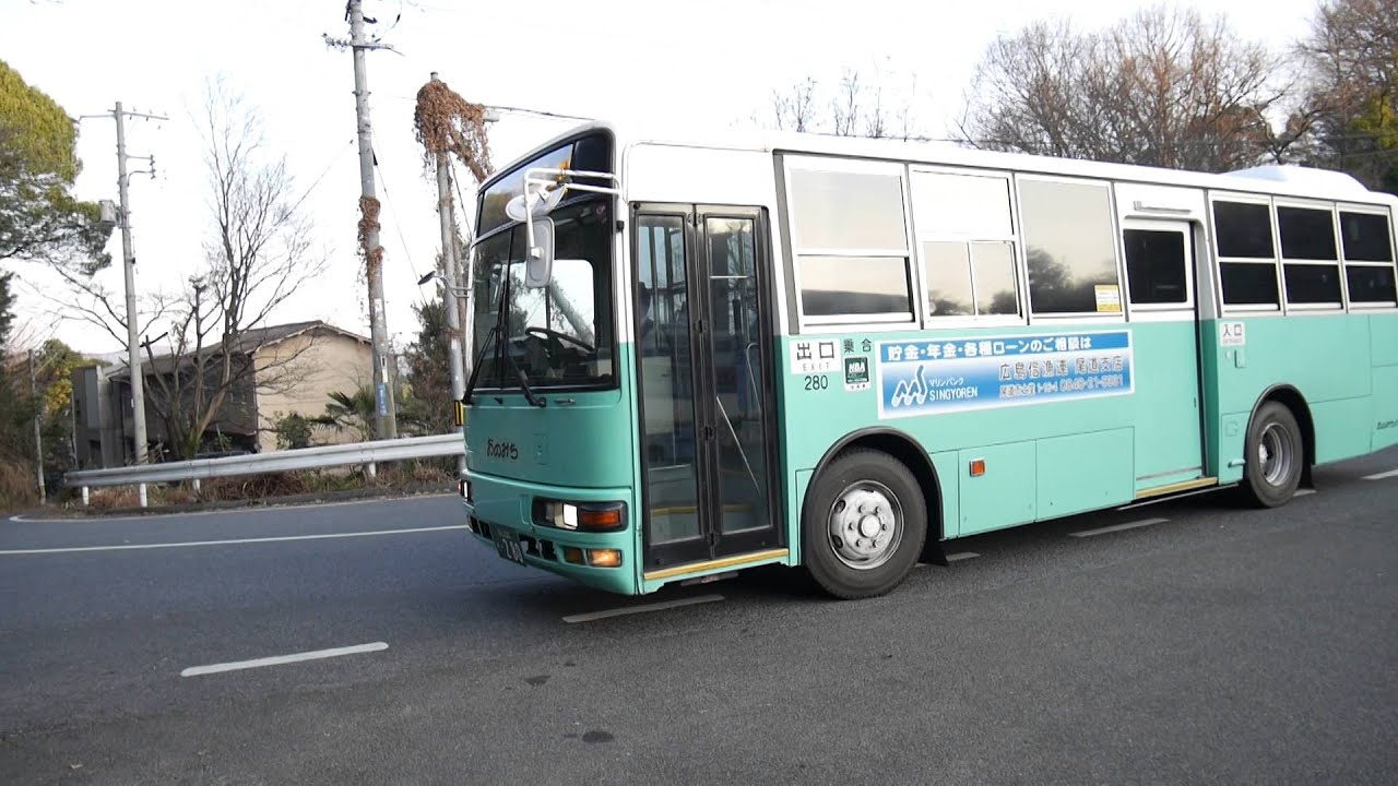 【前面展望】尾道駅～（長江通り経由）～千光寺公園・グランド下【おのみちバス・千光寺公園線】