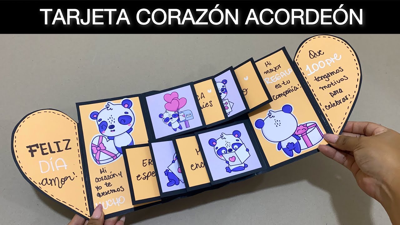 Tarjeta corazón acordeón | Regalito de amor hecho a mano