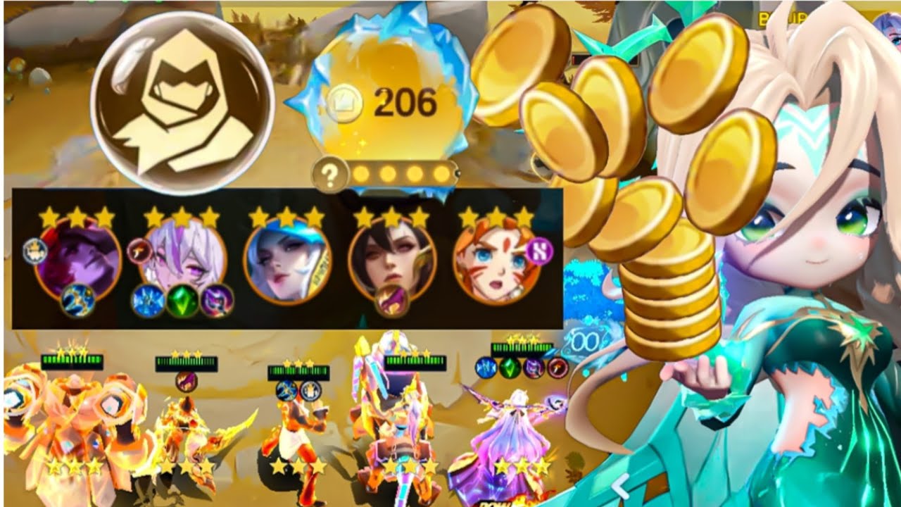 UNLIMITED GOLD TRICK 5 LEGENDARY HEROES 3 STARS | MAGIC CHESS GO GO
